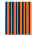 Bold Orange Navy Vertical Stripes Rug