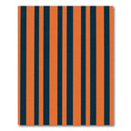 Bold Orange Navy Vertical Stripes Rug