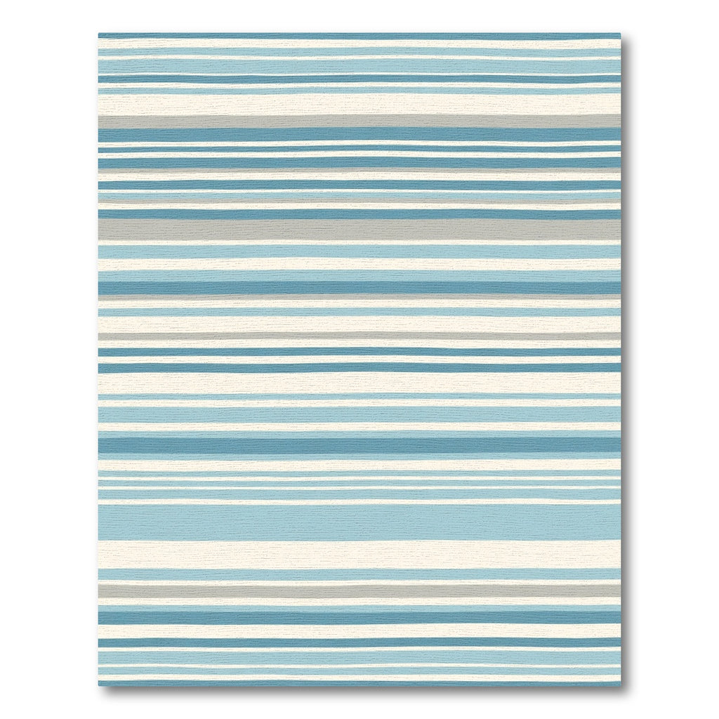 Coastal Blue Gray Stripe Rug