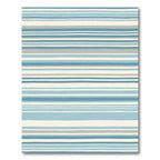 Coastal Blue Gray Stripe Rug