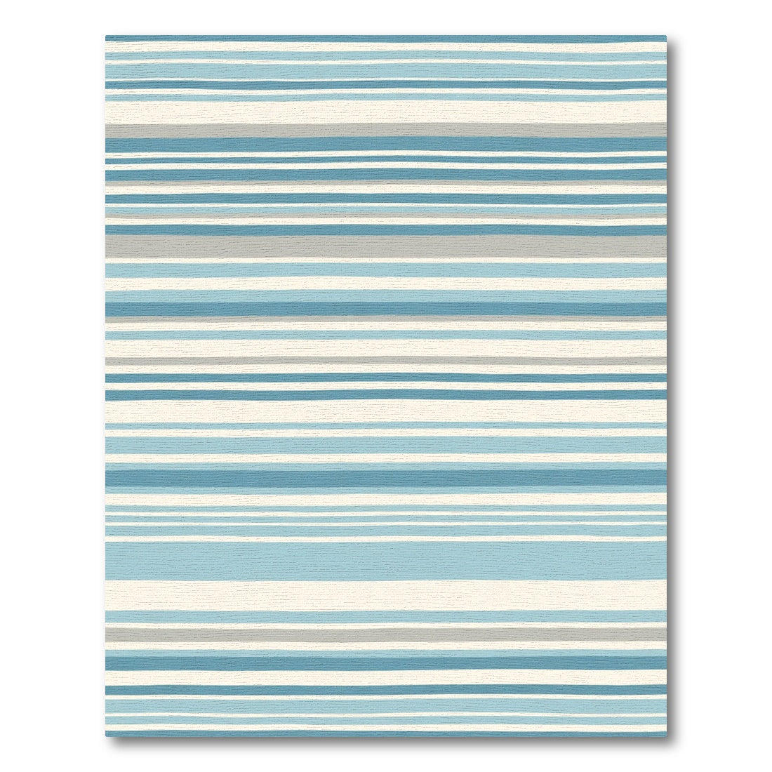 Coastal Blue Gray Stripe Rug