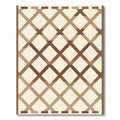 Brown Lattice Geometric Cream Rug