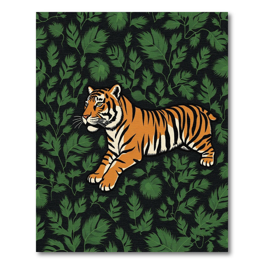 Orange Tiger In Lush Green Foliage Rug