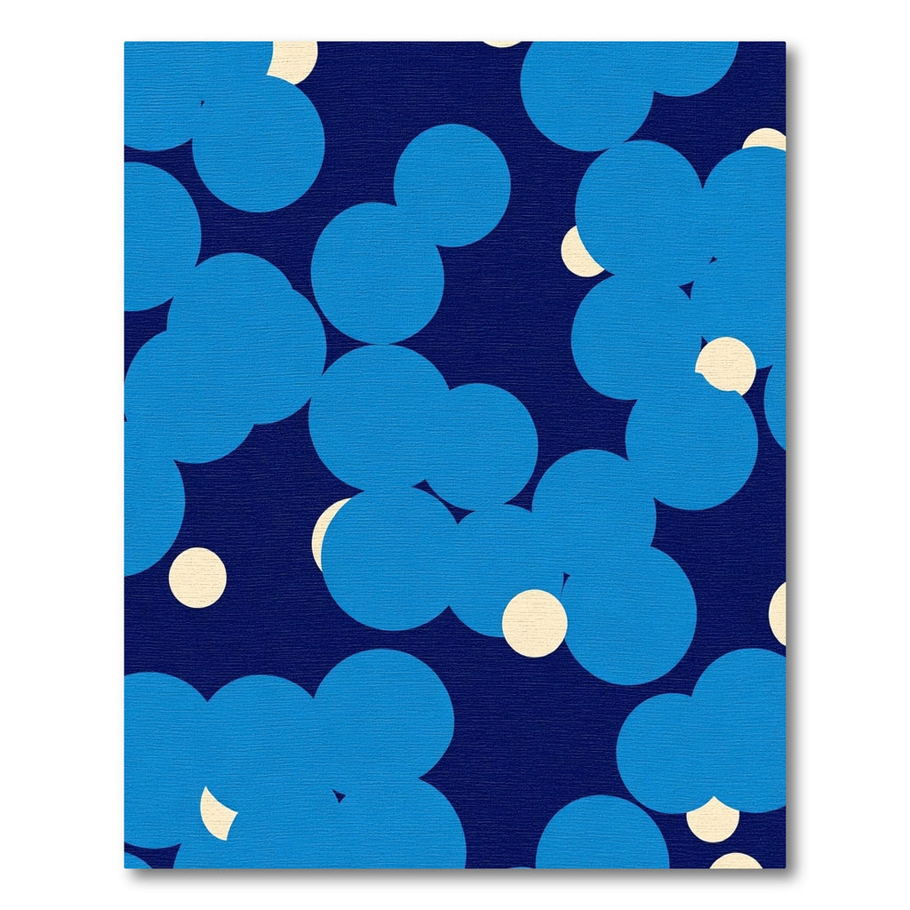 Navy Blue Abstract Bubble Cluster Rug
