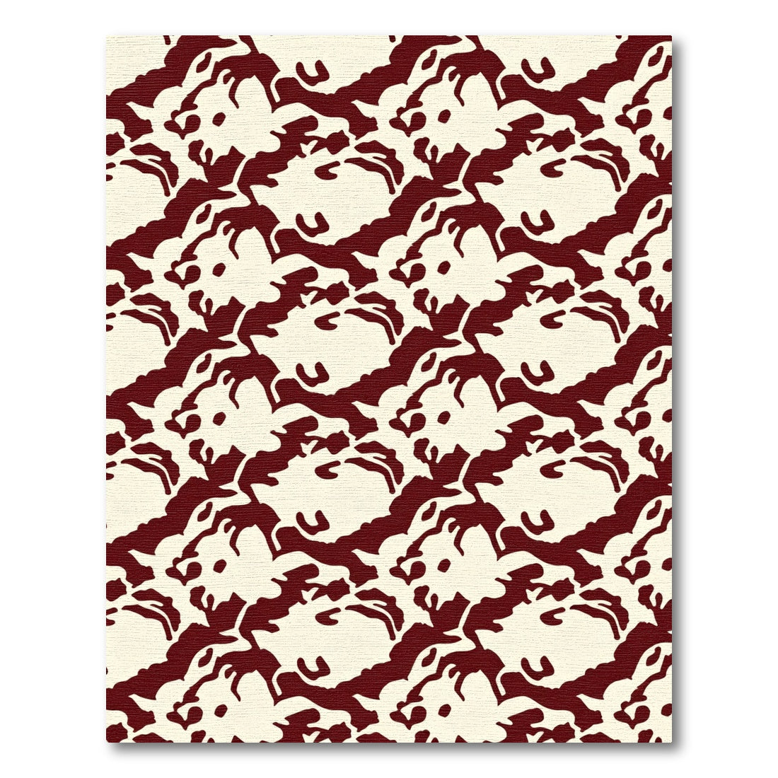Deep Red Organic Flow Rug