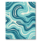 Aqua Blue Swirl Abstract Rug