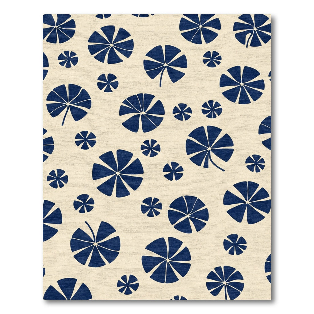 Navy Blue Petal Scatter Rug