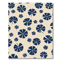 Navy Blue Petal Scatter Rug