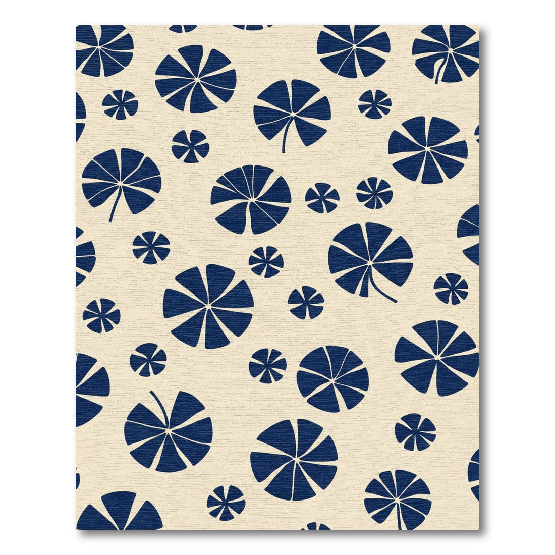Navy Blue Petal Scatter Rug