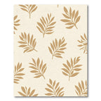 Golden Fern Leaf Pattern Rug