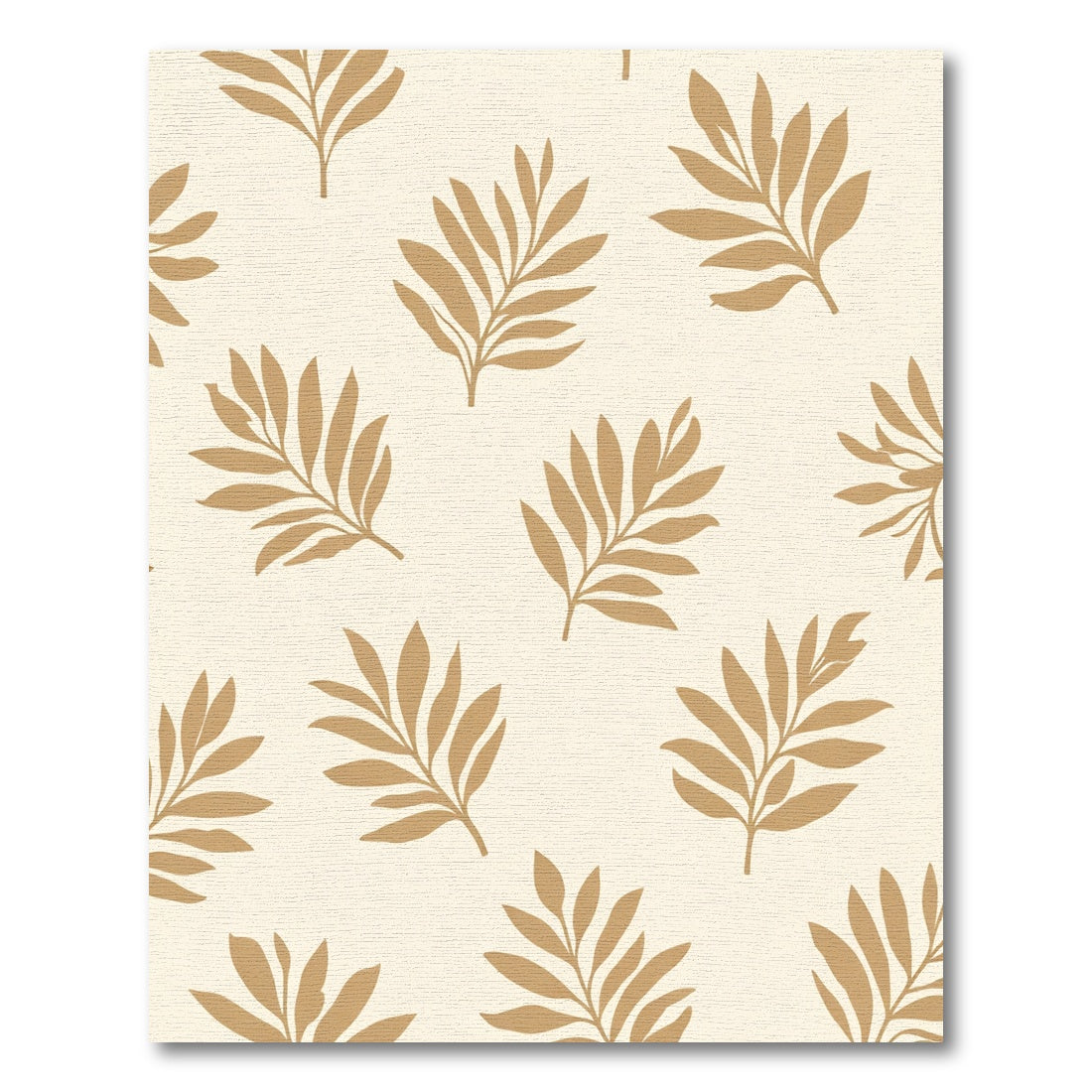 Golden Fern Leaf Pattern Rug