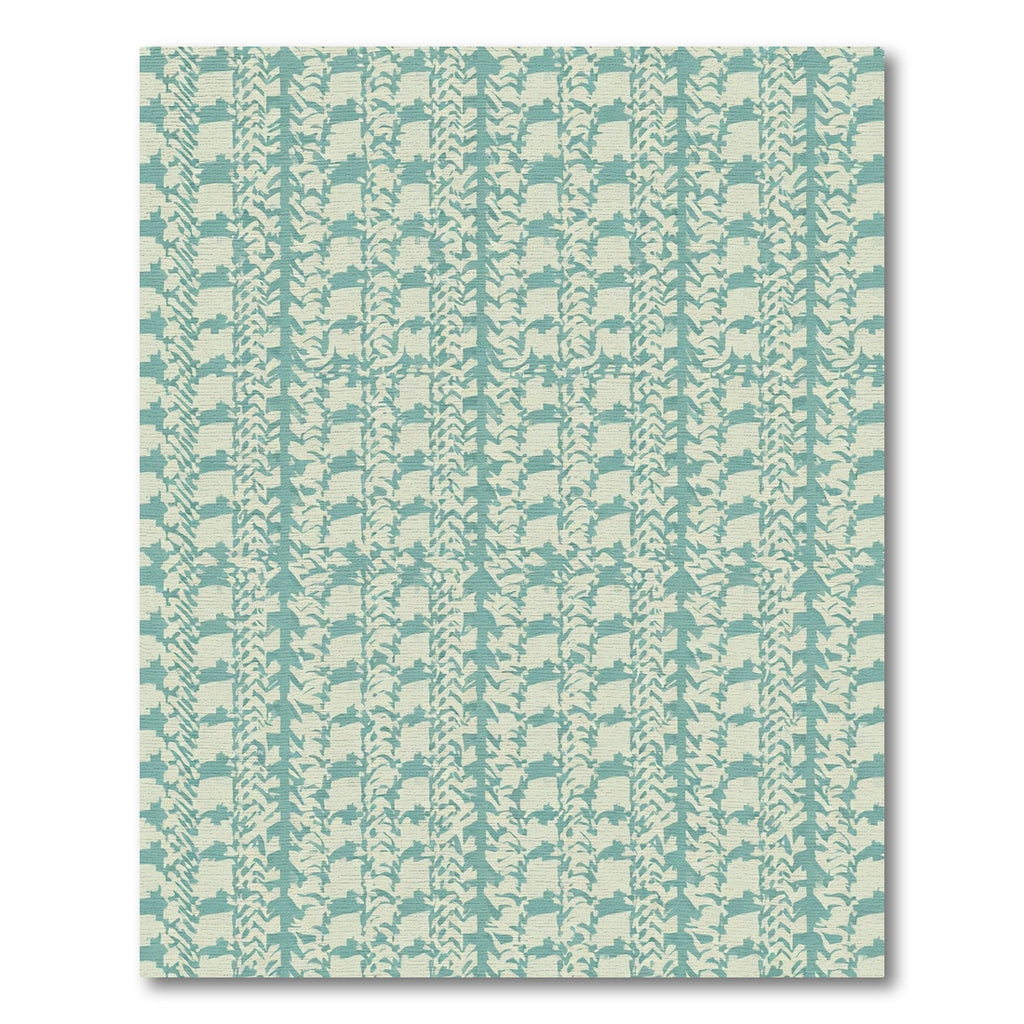 Teal Houndstooth Geometric Overlap Rug