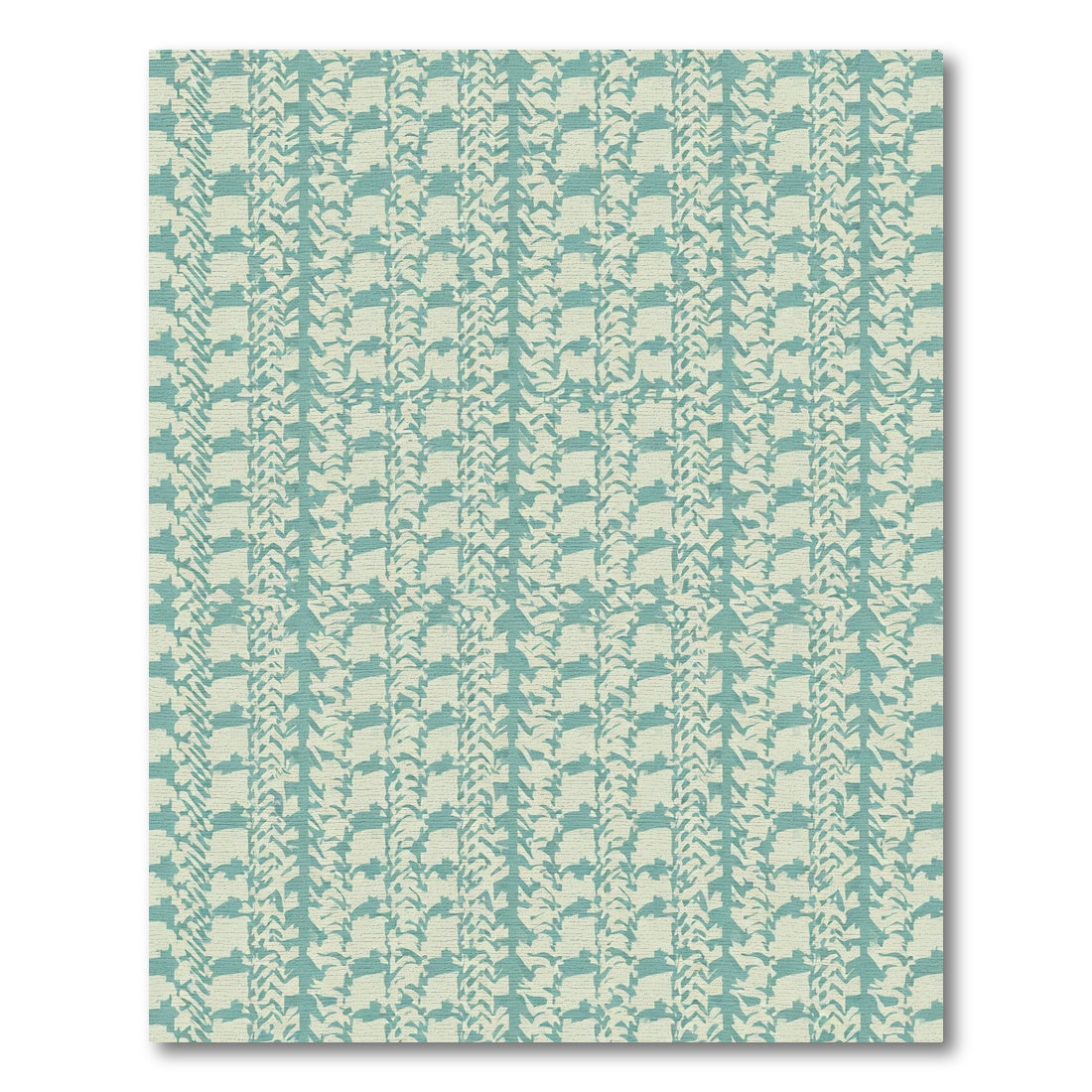 Teal Houndstooth Geometric Overlap Rug