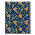 Golden Blue Floral Swirl Rug