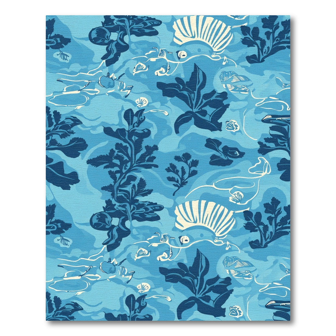 Deep Blue Coral Underwater Flora Rug