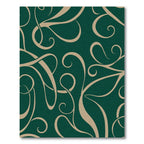 Deep Emerald Swirl Vine Abstract Rug