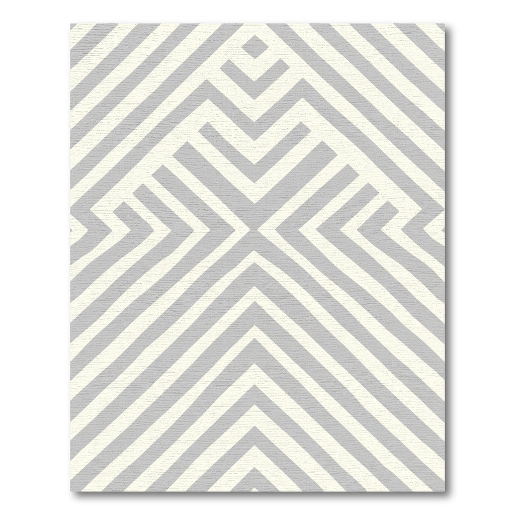 Modern Gray Abstract Chevron Diamond Rug