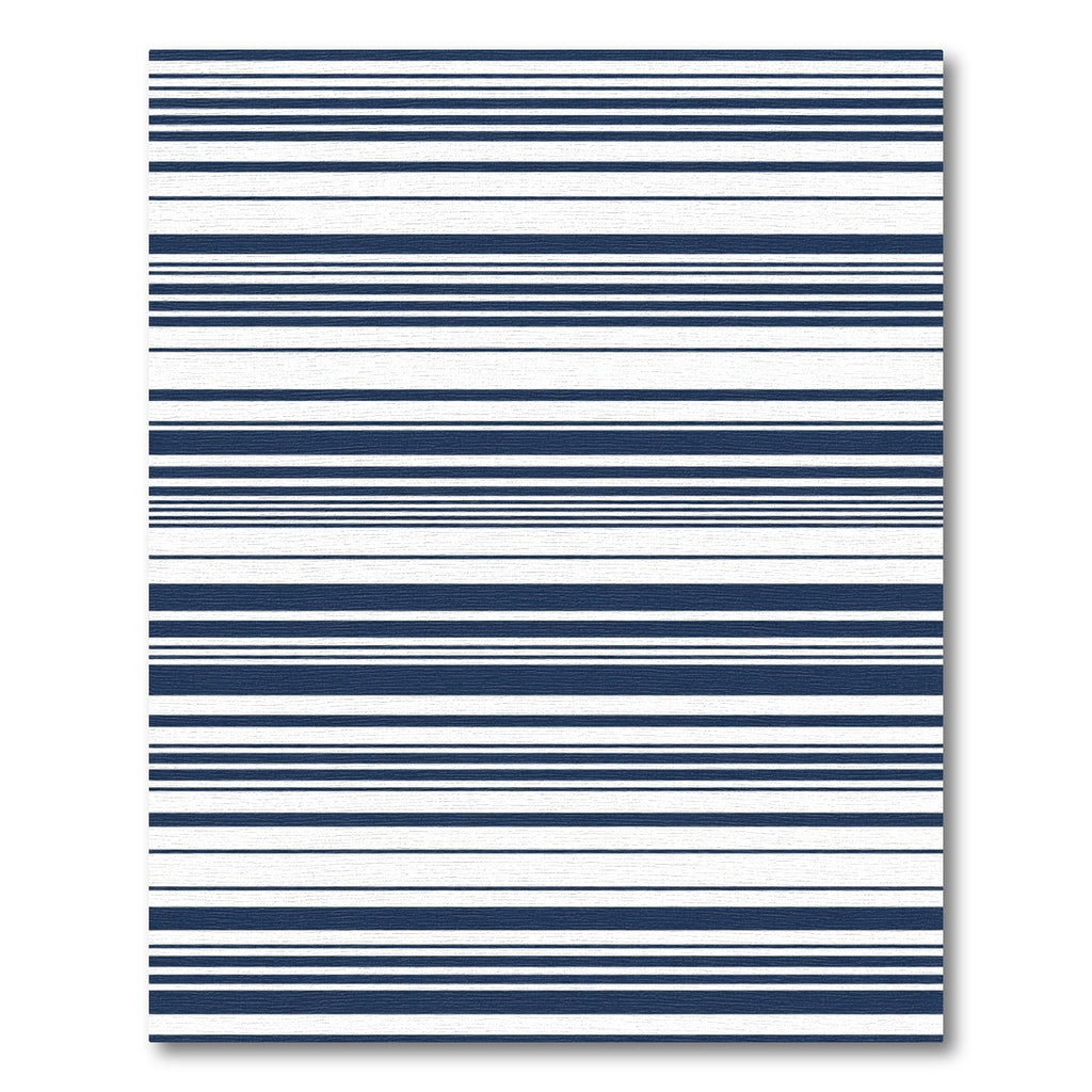 Navy White Horizontal Stripe Line Rug