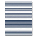 Navy White Horizontal Stripe Line Rug