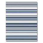 Navy White Horizontal Stripe Line Rug