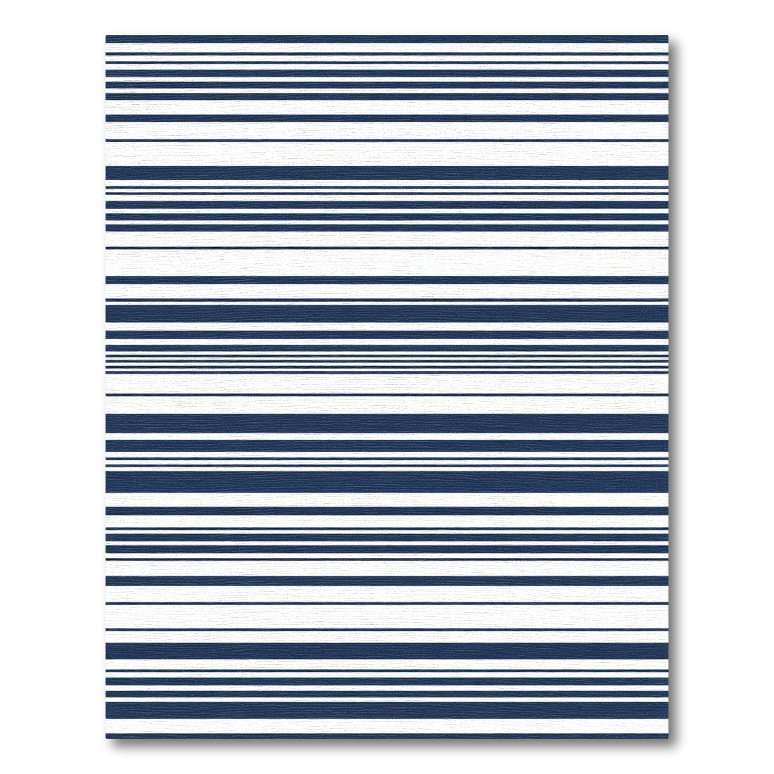 Navy White Horizontal Stripe Line Rug