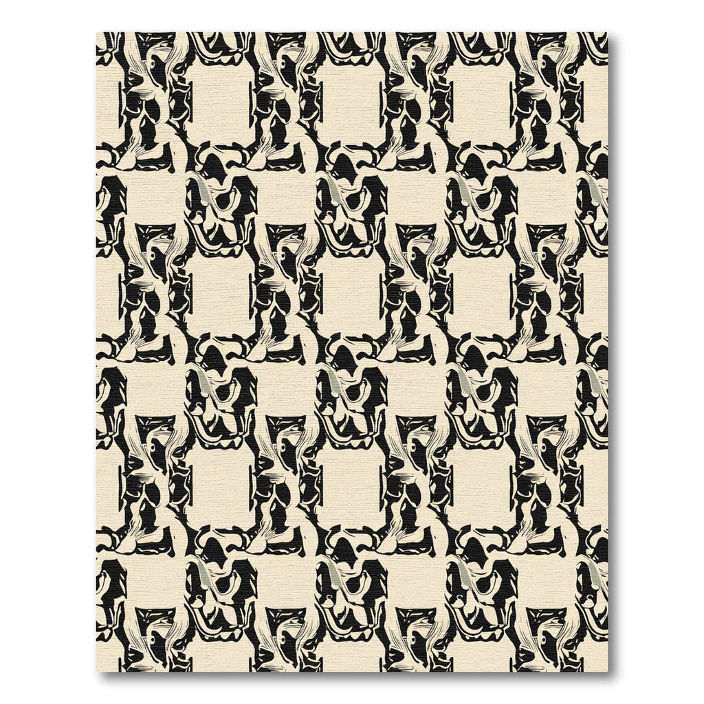 Tapestry Black Cream Abstract Squares Rug