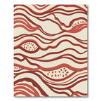 Crimson Abstract Wave Organic Rug