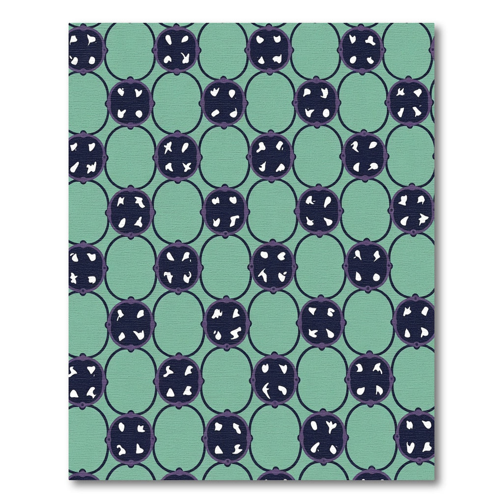 Teal Circles Geometric Medallion Rug