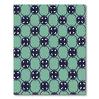 Teal Circles Geometric Medallion Rug
