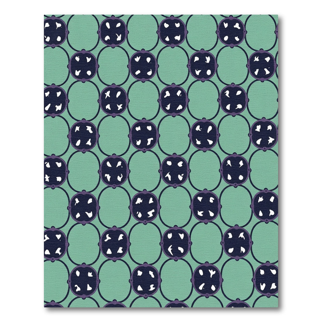 Teal Circles Geometric Medallion Rug