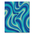 Cool Blue Swirling Waves Rug