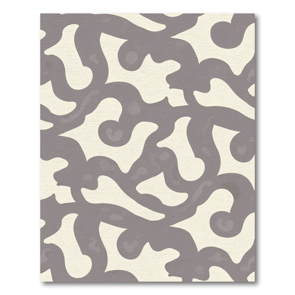 Cream Gray Swirly Vine Rug