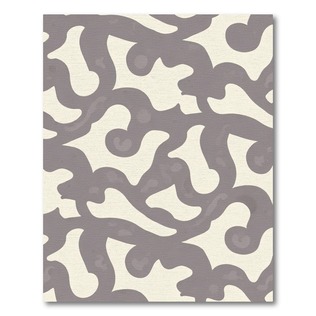 Cream Gray Swirly Vine Rug