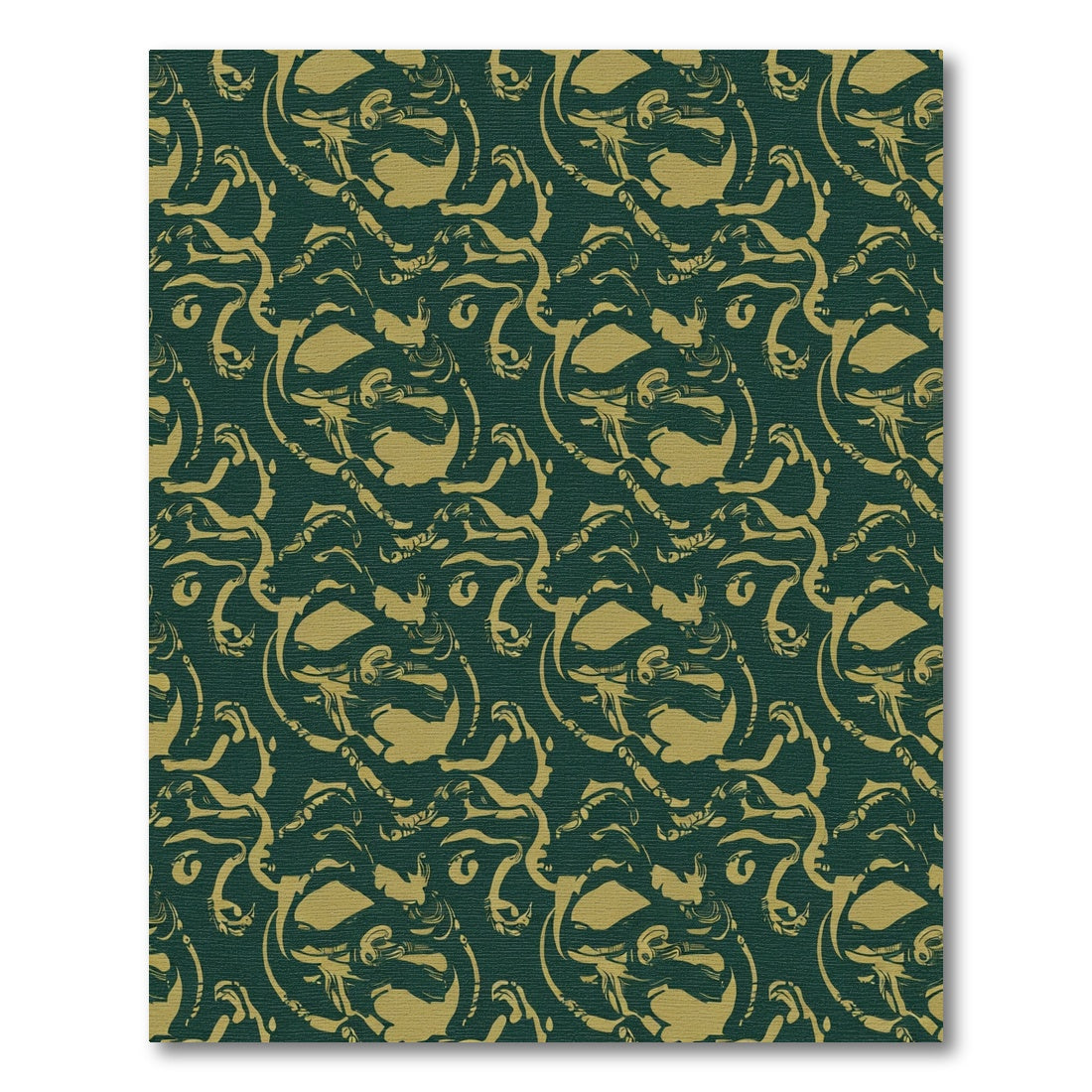 Emerald And Gold Abstract Swirl Rug