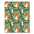 Playful Orange Foxes Floral Meadow Rug