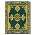 Emerald Gold Floral Medallion Border Rug