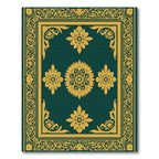 Emerald Gold Floral Medallion Border Rug