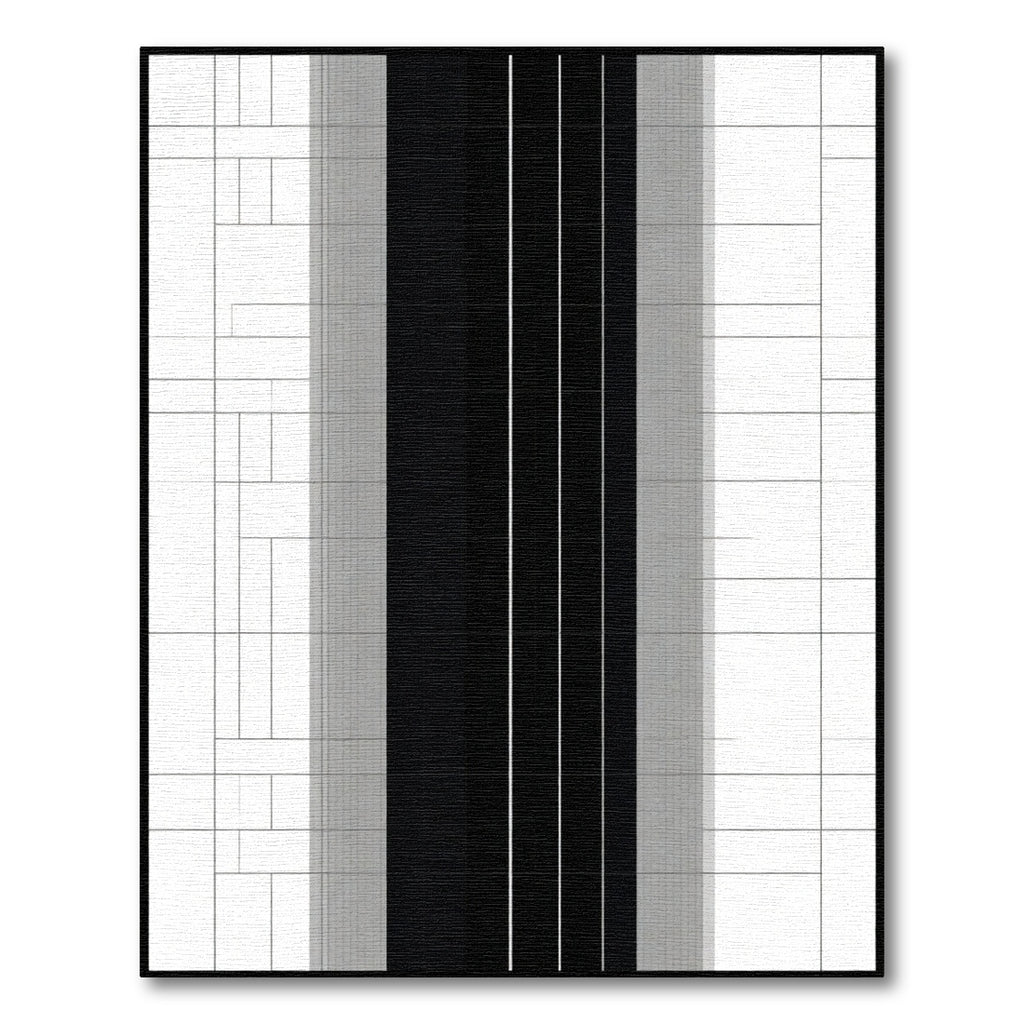 Monochromatic Geometric Tiled Stripe Rug