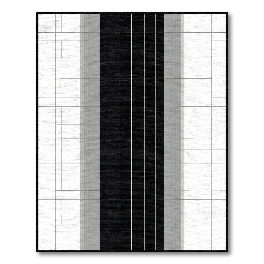 Monochromatic Geometric Tiled Stripe Rug