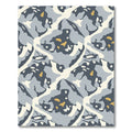 Abstract Organic Shapes Blue Ochre Rug