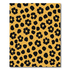 Black Floral Ochre Dot Spot Rug