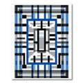Blue Gray Geometric Window Rug