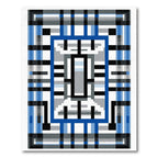 Blue Gray Geometric Window Rug