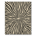 Black Beige Swirling Animal Print Rug