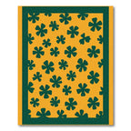Golden Yellow Green Petal Scatter Rug
