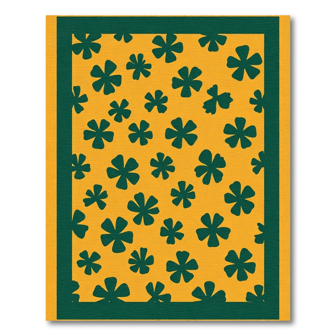Golden Yellow Green Petal Scatter Rug
