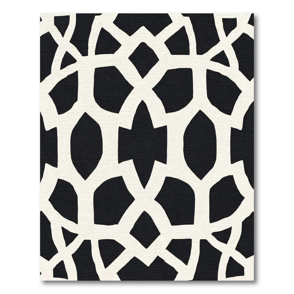 Black White Interlocking Lattice Rug