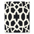 Black White Interlocking Lattice Rug