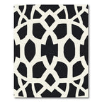 Black White Interlocking Lattice Rug