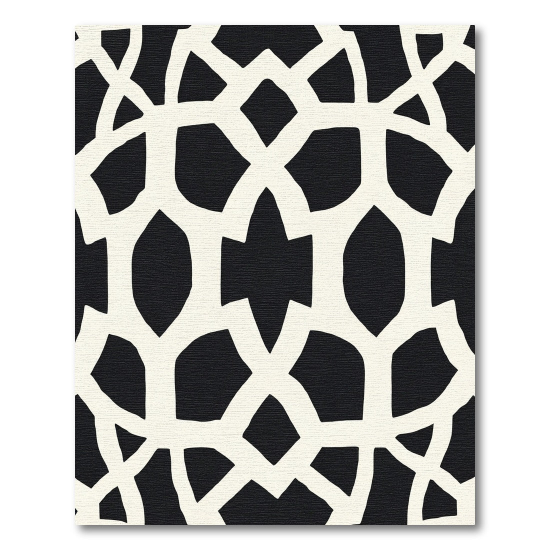 Black White Interlocking Lattice Rug